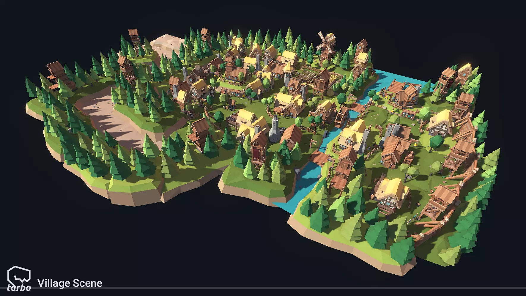 33 4 Advertisement Fantasy Village Pack - Low Poly 3D Art - Image 1