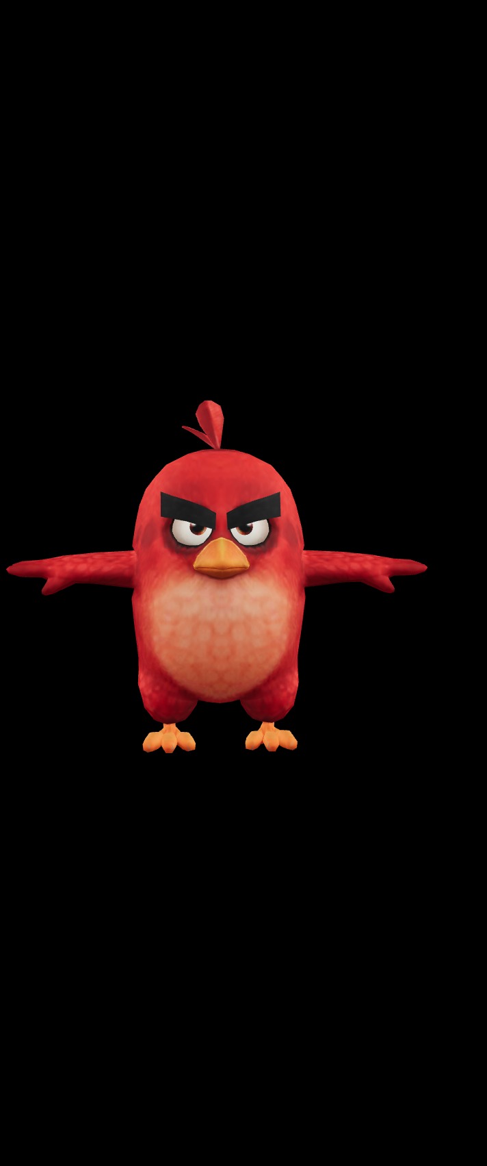 Red Angry Birds Movie Character 3D Model GLB Free Download