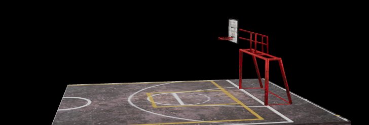 Basketball and Football Court 3D Model – Game Ready Sports Venue for Urban Environments, School Campuses, Recreation Games & Architectural Visualization in Unity & Unreal Engine