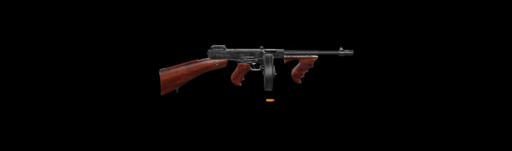 Tommy Gun 3D Model (GLB) – Classic Vintage Submachine Gun Asset