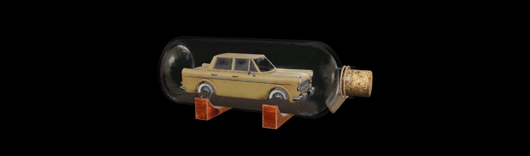 Bottled Car 3D Model (GLB) – Creative Stylized Vehicle Asset
