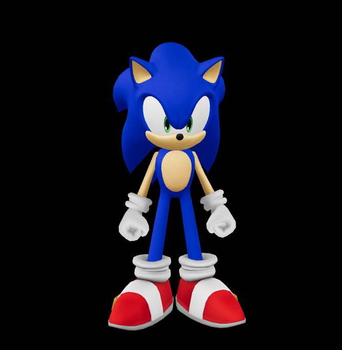 Sonic HD 3D Model GLB Free Download High Quality