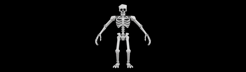 Low Poly skeleton character 3D Model