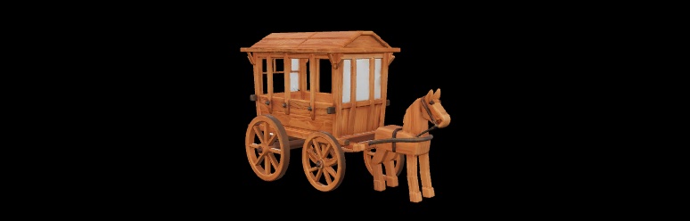 Low Poly Wooden Wagon