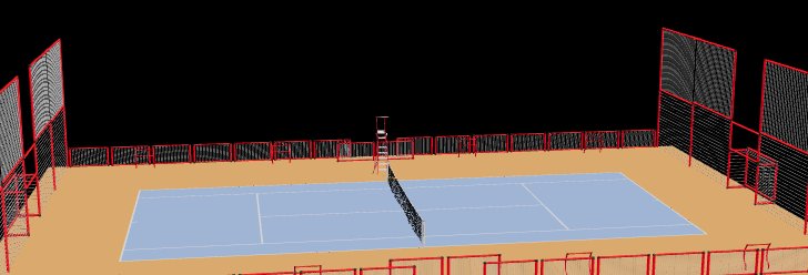 Game Ready Tennis Court 3D Model – Realistic Outdoor Sports Venue for Tennis Games, Architectural Visualization, Training Simulations & Metaverse Environments in Unity and Unreal Engine
