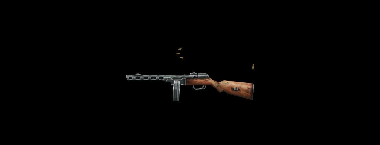 PPSh-41 Submachine Gun 3D Model | WWII Soviet Weapon Asset for Games & Rendering